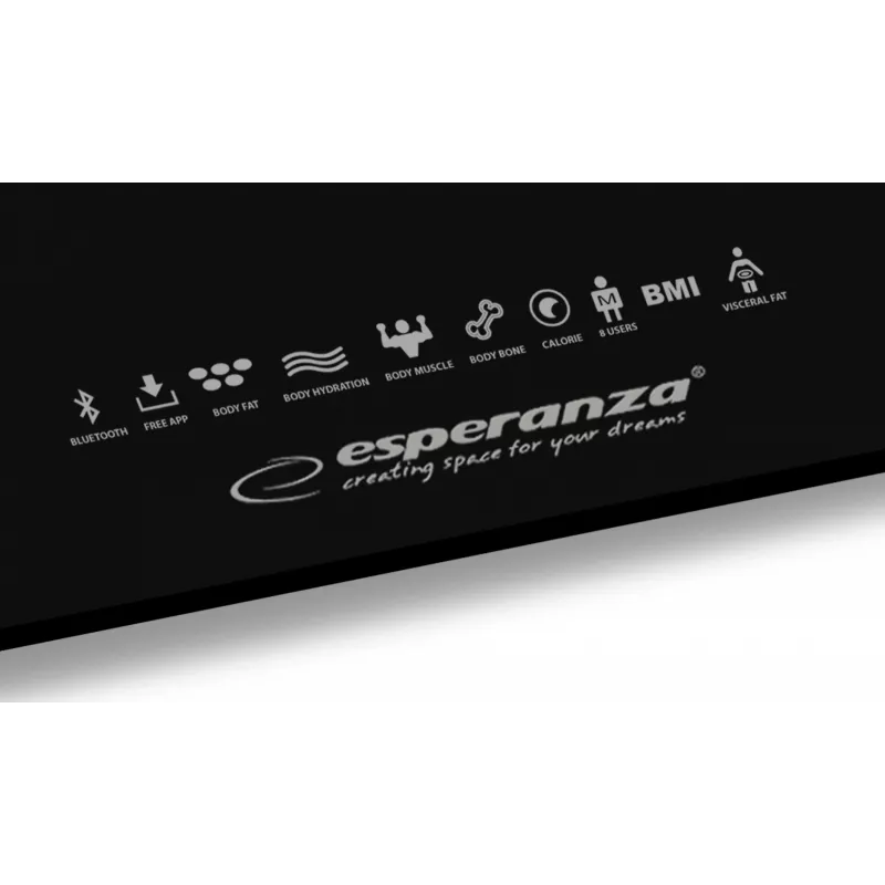 Esperanza EBS016K Personenwaage Elektronische Personenwaage Quadratisch Schwarz