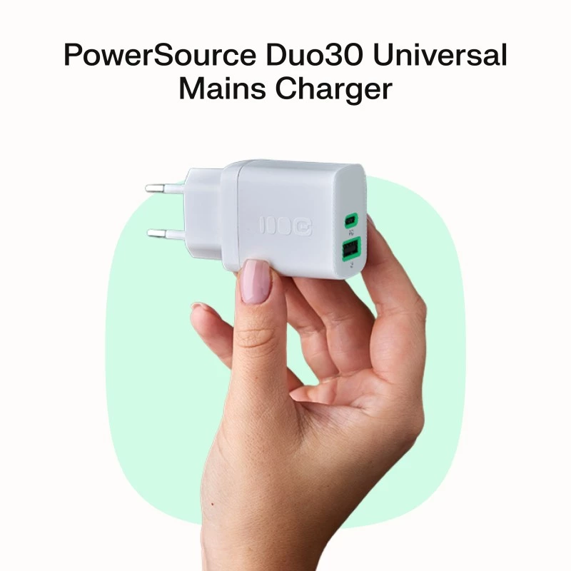 Netzteil Green Cell PowerSource Solo30 30W Weiß — USB-C-Ladegerät, 30 W Ausgangsleistung