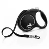 Flexi Black Design M Rollleine für Hunde, 5 m Gurtband, bis 25 kg