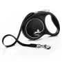 Flexi Black Design M Rollleine für Hunde, 5 m Gurtband, bis 25 kg