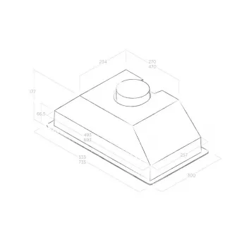 Elica ERA-LUX-BLK-60 60 cm Schwarze Era Einbau-Luxushaube