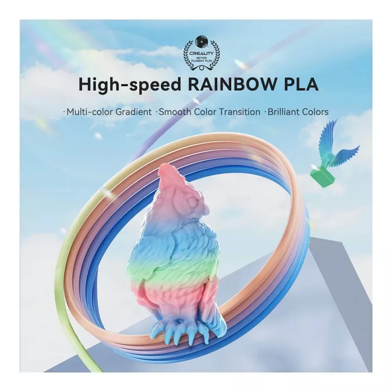 3D-Druck-Filament Creality PLA 1,75 mm, 1 kg – Blau/Grün/Pink (Creality 3301010424)