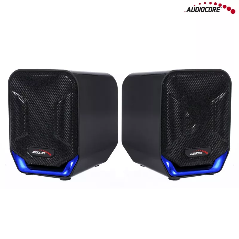 Audiocore AC865B 2.0 USB-Computers Lautsprecher, 6 W, Schwarz/Blau