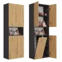 Top E Shop NEL 1K DK ANT/ART KP Badezimmer-Aufbewahrungsschrank, Graphit/Eiche