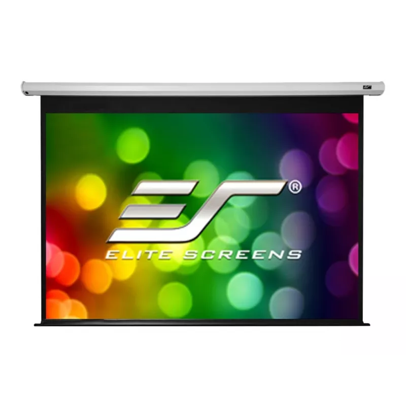 Elite Screens Spectrum Electric120V motorisierte Beamer-Leinwand 120 Zoll (3,05 m) 4:3, sichtbare Fläche 244 x 183 cm, MaxWhite 1,1 Gain, IR-Fernbedienung, weißes Gehäuse