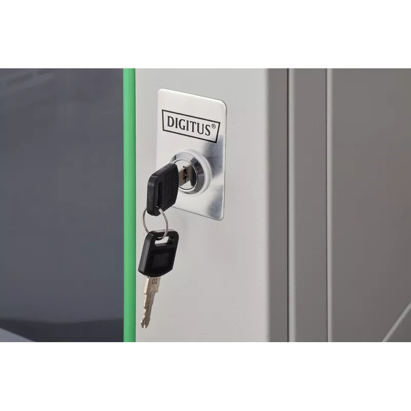 Wandmontiertes Rack-Gehäuse DIGITUS Dynamic‑N 7U 19 Zoll 600x600 mm, unmontiert, IP20, Schlüsselschloss