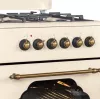 Gas-Elektroherd MPM MPM-56-KRM-14, 56 cm, 4 Gasbrenner, Elektrobackofen, creme