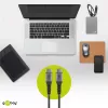 Goobay 49301 USB-C-auf-USB-C-Textilkabel mit Metallsteckern, 0,5 m, Space Grey/Silber