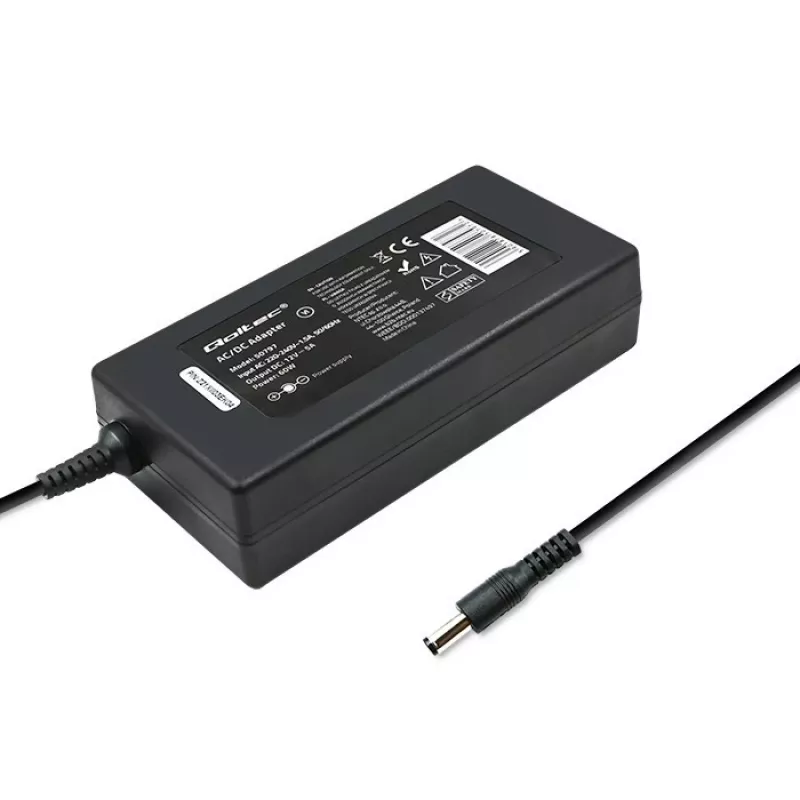 Qoltec 50797 Desktop-Netzteil 60 W, 12 V, 5 A, 5,5x2,1 mm, mit Netzkabel