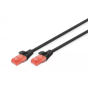 Netzwerkkabel Digitus CAT 6 U/UTP RJ-45 0,5 m Schwarz