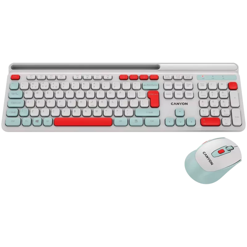 CANYON HSET-W5 EN Tastatur+Maus AAA+AA kabellos Weiß