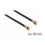 DeLOCK 89645 Koaxial-Antennenkabel MHF4/HSC Stecker gewinkelt auf MHF4/HSC Stecker gewinkelt, 1,13, 0,4 m, Schwarz