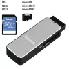 Hama 123900 USB-3.0-Kartenleser SD/microSD, Aluminium, schwarz/silber