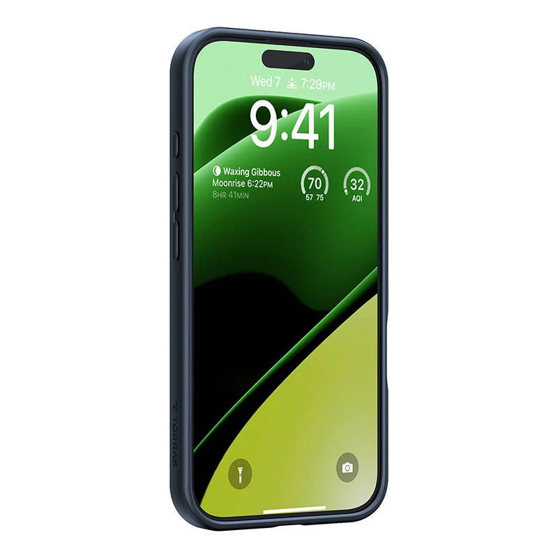 Schutzhülle Torras Ostand Pro für iPhone 16 Plus — Schwarz, schlankes Profil, leicht