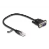 Delock RS-232-Serienkabel, RJ45-Stecker auf D-Sub 9-Stecker, 30 cm, Schwarz