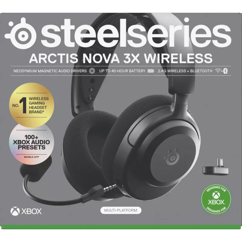 SteelSeries Arctis Nova 3X Wireless 61689 Wireless Headset für Xbox, Schwarz