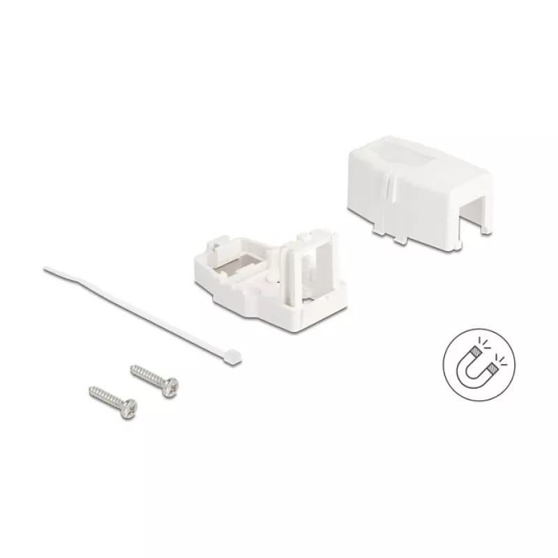 Delock 85841 Keystone Leergehäuse, 1 Port, Magnetfuß, Weiß