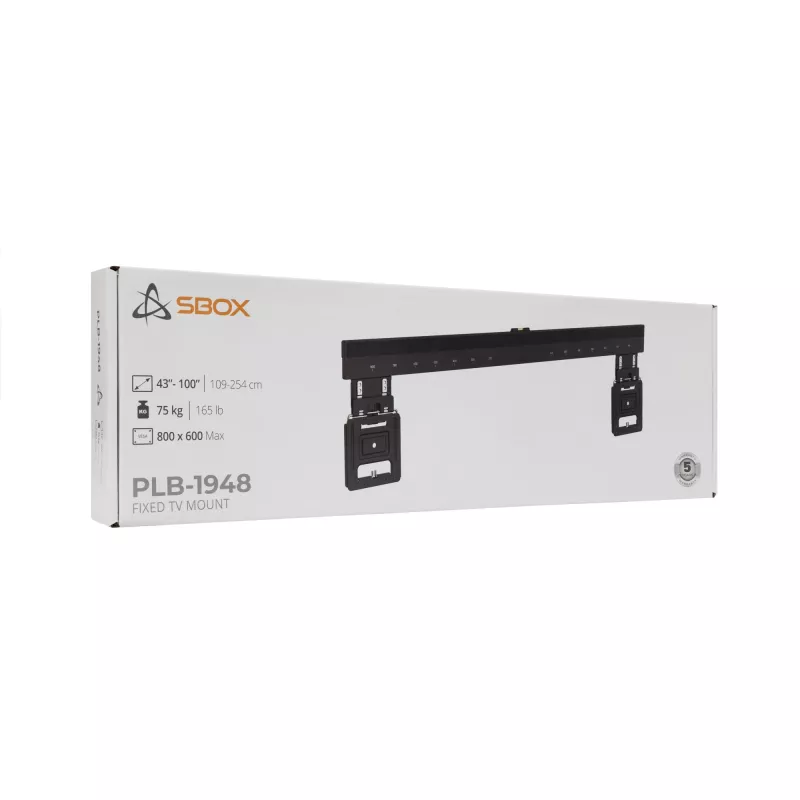 Sbox PLB-1948 feste TV-Wandhalterung, 43-100 Zoll, bis 75 kg, VESA 800x600