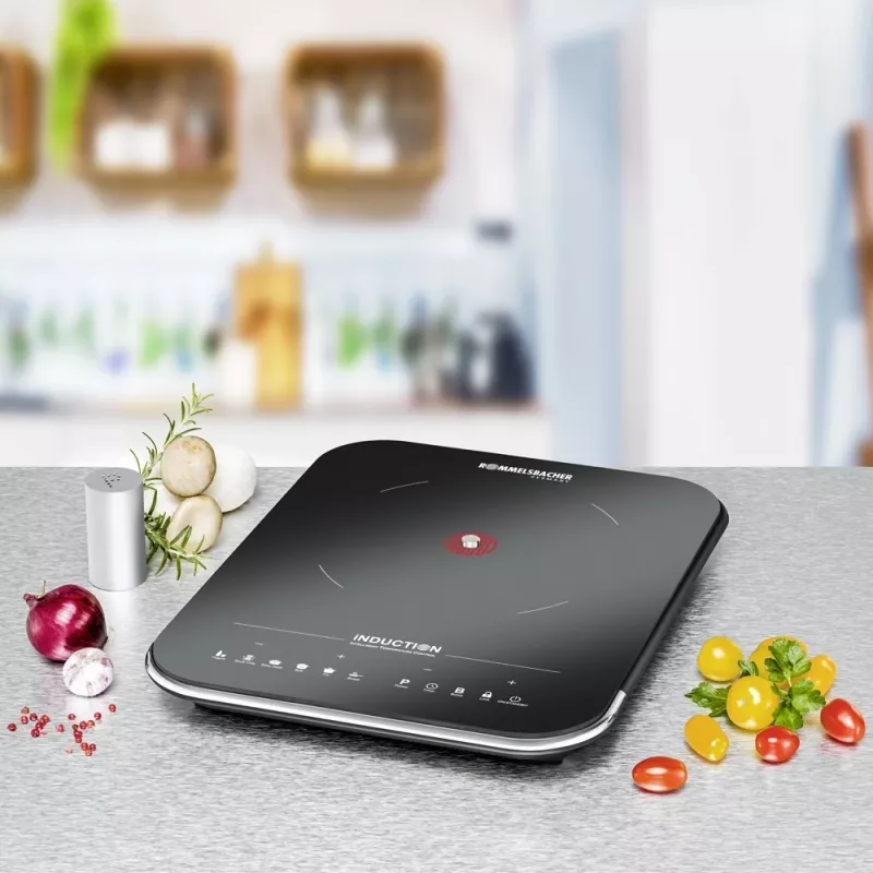 Induktionskochfeld Rommelsbacher CTS 2000/IN 1-zone touch control, rahmenlose Glaskeramikoberfläche, 145–220 mm zone