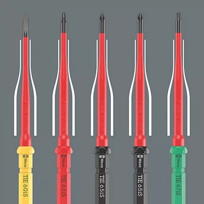 Schraubendreher-Set Wera Kraftform Kompakt VDE 60 iS Isoliert 50 mm — elektrisch isoliertes Präzisionsset