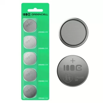 Knopfzelle Green Cell CR2450 3V – Lithium, 5er-Pack