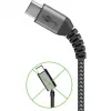 Goobay 49301 USB-C-auf-USB-C-Textilkabel mit Metallsteckern, 0,5 m, Space Grey/Silber