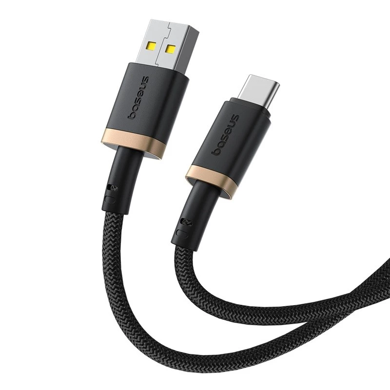 Baseus Dura USB Typ A auf Typ C 60 W Schnellladekabel 2 m Schwarz, Gold