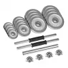 Verstellbares Kurzhantelset aus Gusseisen mit Chrom-Finish 30 kg im Koffer mit Langhantelgriff von Rebel Active