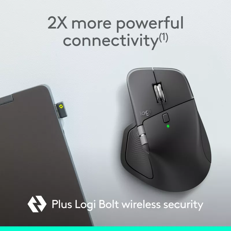 Logitech MX Master 4 for Business Maus – Kabellos + Bluetooth, 8000 DPI, Graphit | Logitech