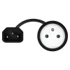 Savio CL-180 Netzkabel-Adapter IEC C14 auf CEE 7/5, 15 cm