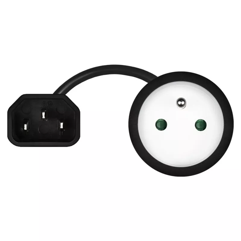Savio CL-180 Netzkabel-Adapter IEC C14 auf CEE 7/5, 15 cm