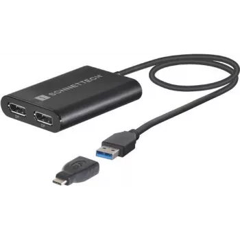 Sonnet USB3-DDP4K Videokabel-Adapter USB Typ-A 2 x DisplayPort Schwarz (USB3-DDP4K)