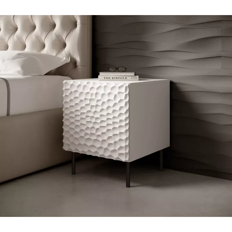 Cama Meble HOLE Nachttisch, 2er-Set, 44×40,5×53,5 cm, matt weiß