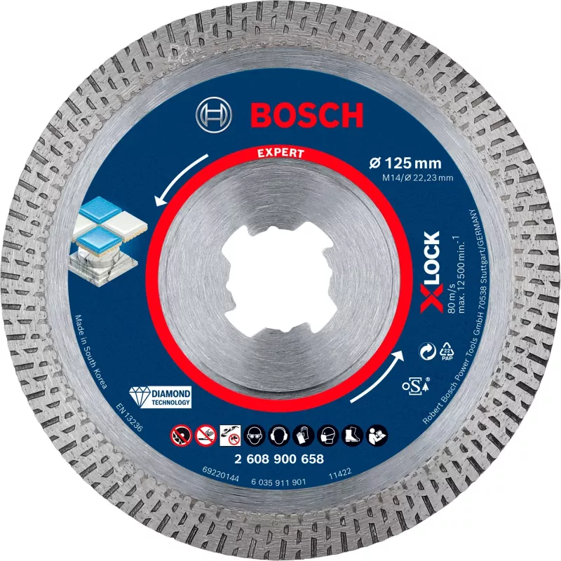 Bosch EXPERT HardCeramic X-LOCK 2608900658 Diamant-Trennscheibe, 125 mm, Bohrung 22,23 mm