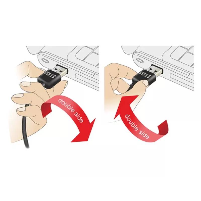 USB-Kabel DeLOCK EASY-USB 2.0-A 2m Schwarz
