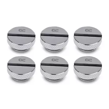 Alphacool Eiszapfen Verschlussschrauben G1/4, Chrom, 6er-Pack