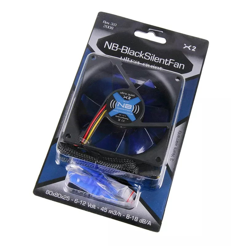 Noiseblocker BlackSilentFan X2 ITR-X-2 Gehäuselüfter, 80 x 80 x 25 mm