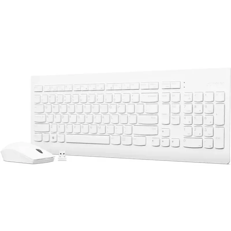 Lenovo GX30W75336 510 kabelloses Tastatur-Maus-Set, 2,4 GHz Nano-USB, weiß