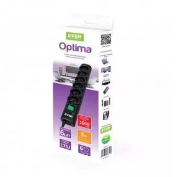 Ever Optima 5m Schwarz 6 AC Steckdosen 250 V