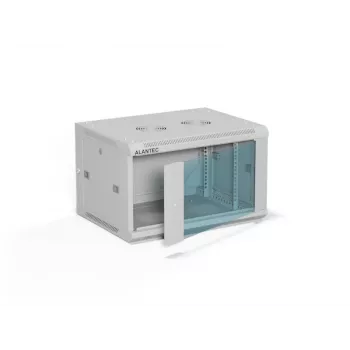 ALANTEC Netzwerkschrank 19 6HE 600x450, Grau FLACHVERPACKT