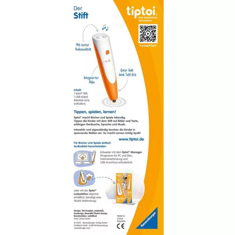 Lernstift Ravensburger tiptoi 00110 Orange Weiß für Jungen Mädchen