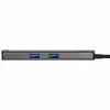 Unitek H1112F aktiver USB-C-Hub, 6 Ports, 5 Gbit/s, HDMI 4K@30Hz, RJ-45, 2x USB-A, 2x USB-C, PD 100 W, Aluminium, grau