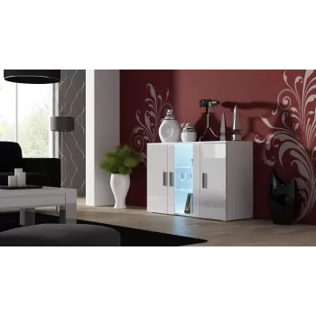 Cama Sideboard 120 cm SOHO S7 weiß/weiß glänzend