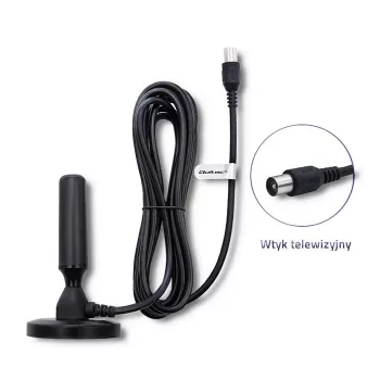 Innen-TV-Antenne QOLTEC 57016 DVB-T2 – kompaktes Design für digitalen terrestrischen Empfang