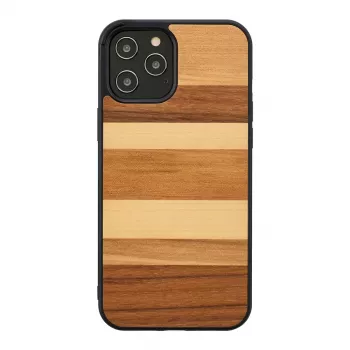 Handyhülle man and wood für iPhone 12 Pro Max, schwarzer Sand