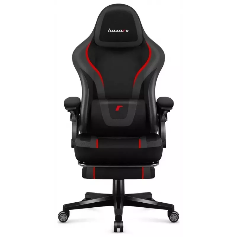 Gaming-Stuhl huzaro Force 4.6 — ergonomischer Stoffsitz, höhenverstellbar, neigbar, Lordosenstütze, 130 kg max., Sitzbreite 41 cm