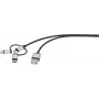 Renkforce USB-Kabel USB 2.0 USB-A-Stecker, USB-C™-Stecker, USB-Micro-B-Stecker, Apple Lightning-Stecker 3,00 m Dunkelgrau gesleeved (RF-3334578)