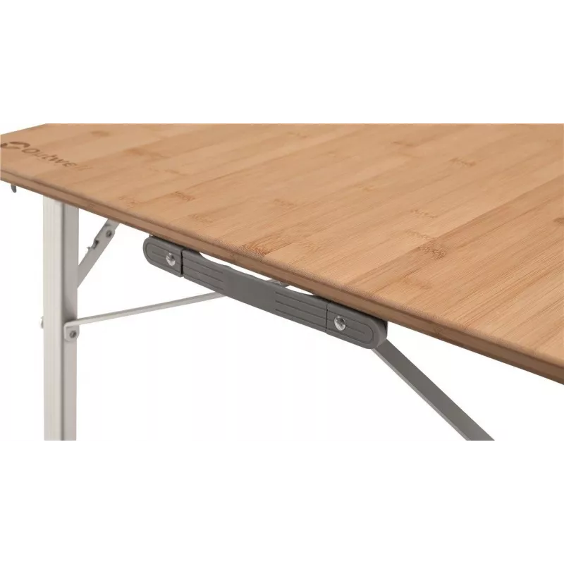 Outwell Custer L Brown Campingtisch — Bambustischplatte, Aluminiumrahmen, 700×1200 mm, 11,5 kg