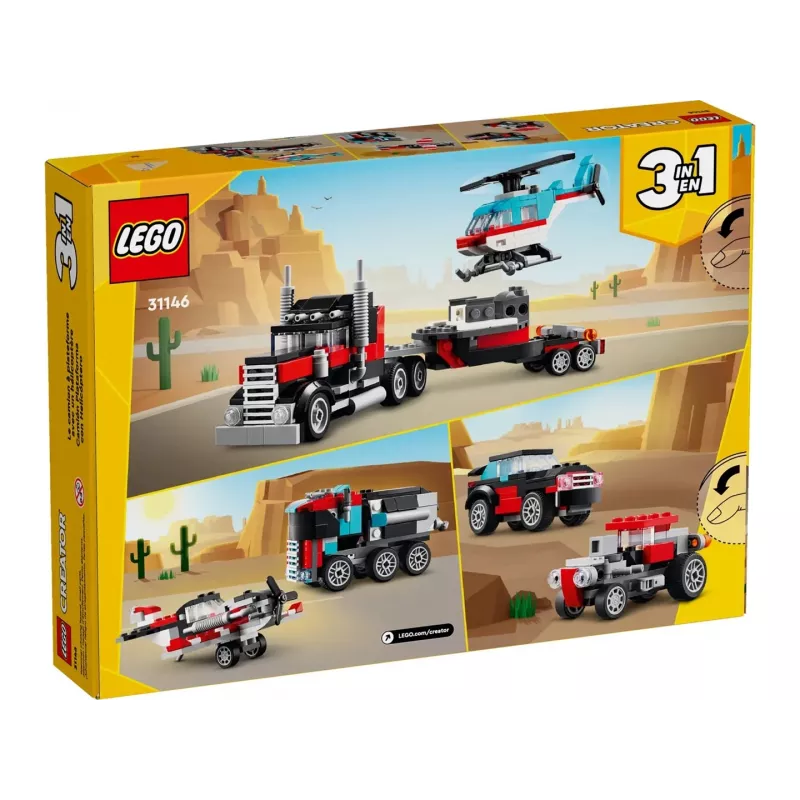 LEGO Creator 3-in-1 31146 Tieflader mit Hubschrauber