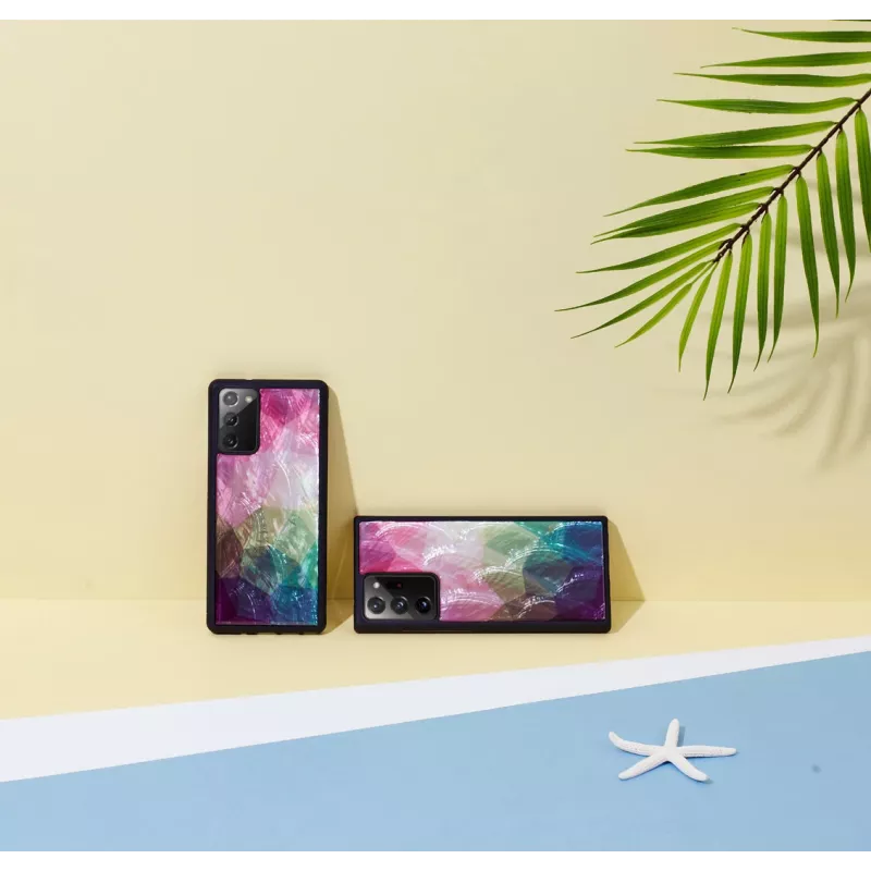 Schutzhülle iKins für Samsung Galaxy Note 20 – Wasserblumen-Motiv schwarz